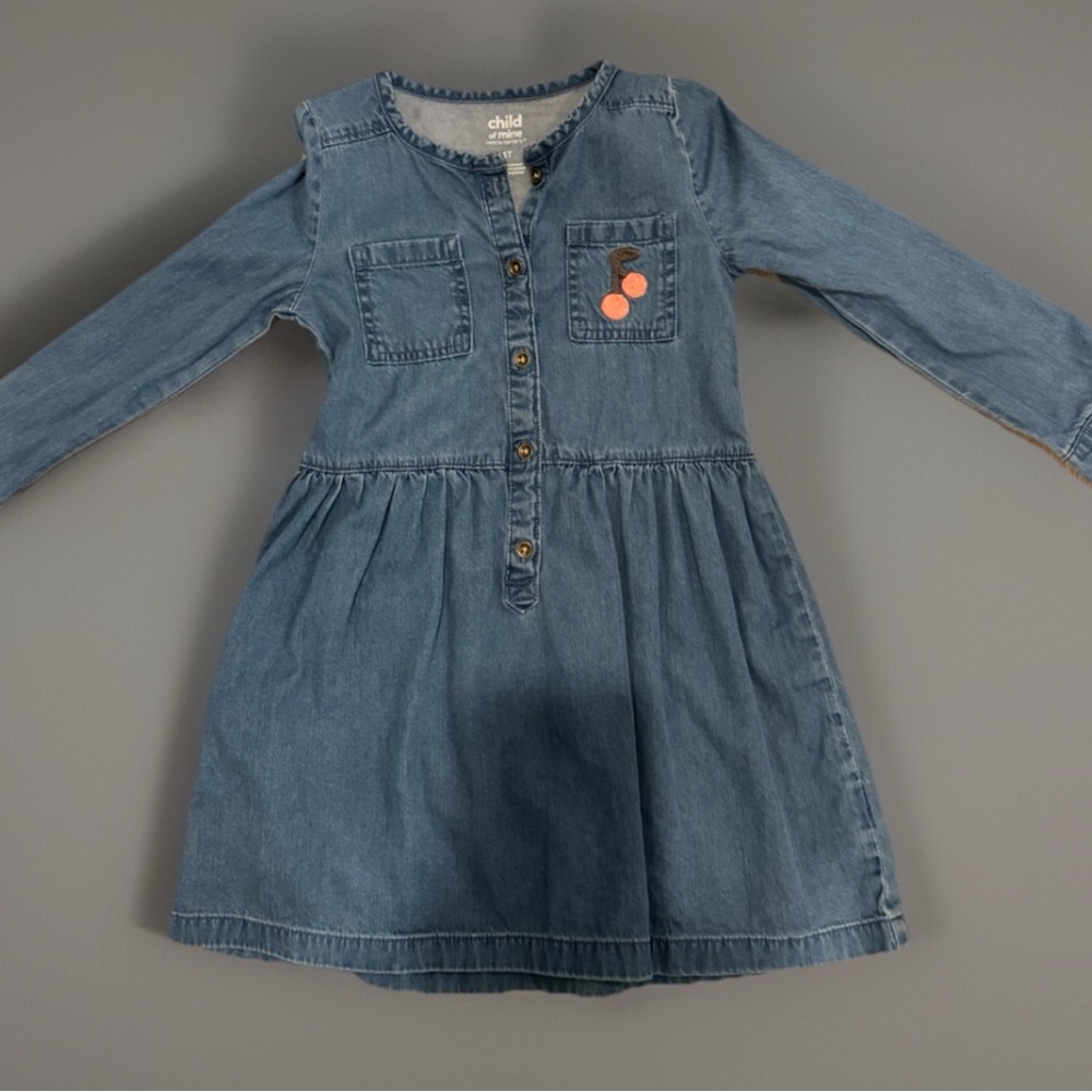 Child of Mine Blue Smocked Long Sleeve Sundress